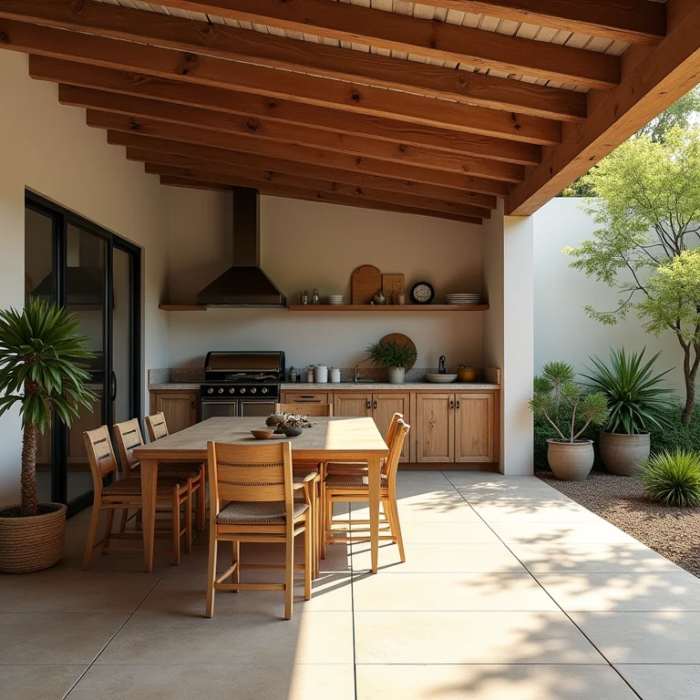 Cozinha externa mal planejada com espaço inadequado