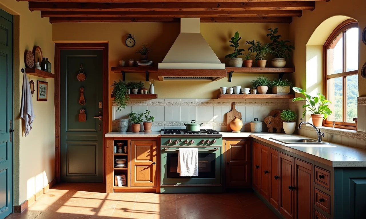 Cozinha rústica com detalhes em cerâmica Lepri, estilo tradicional brasileiro e toque artístico.