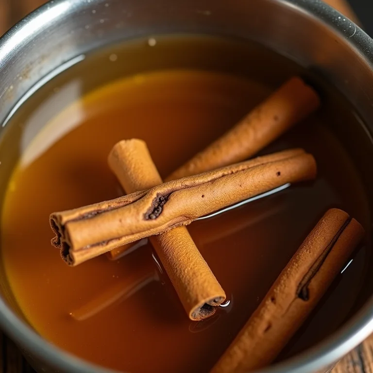 Cravo e canela em infusão na água quente, representando a ação anti-inflamatória natural.