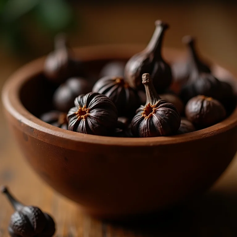 Cravos-da-índia em um recipiente rústico.