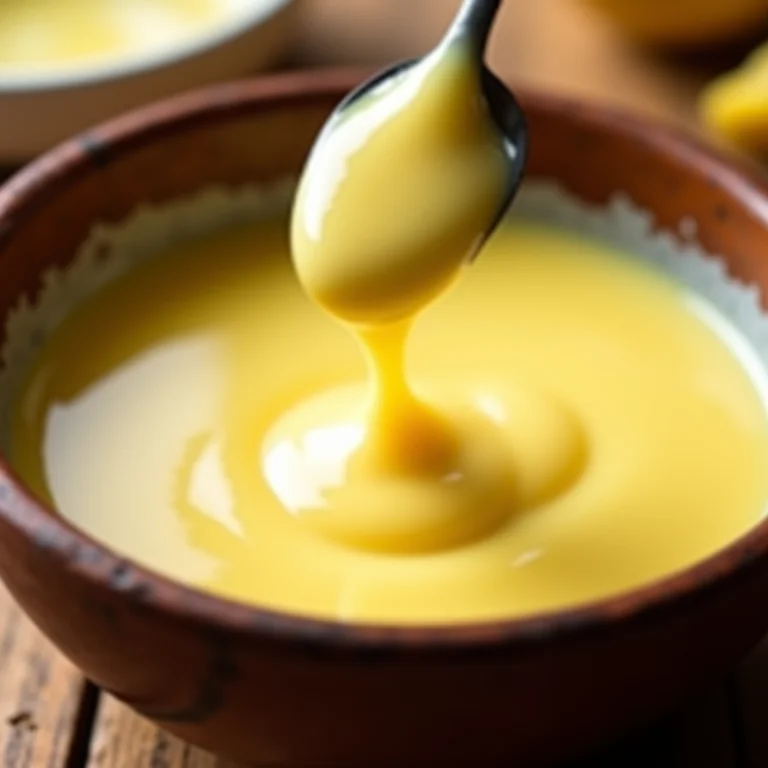 Creme de limão sendo preparado em um bowl rústico.