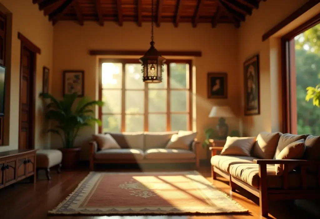 Cúpula rústica colonial iluminada pela luz natural