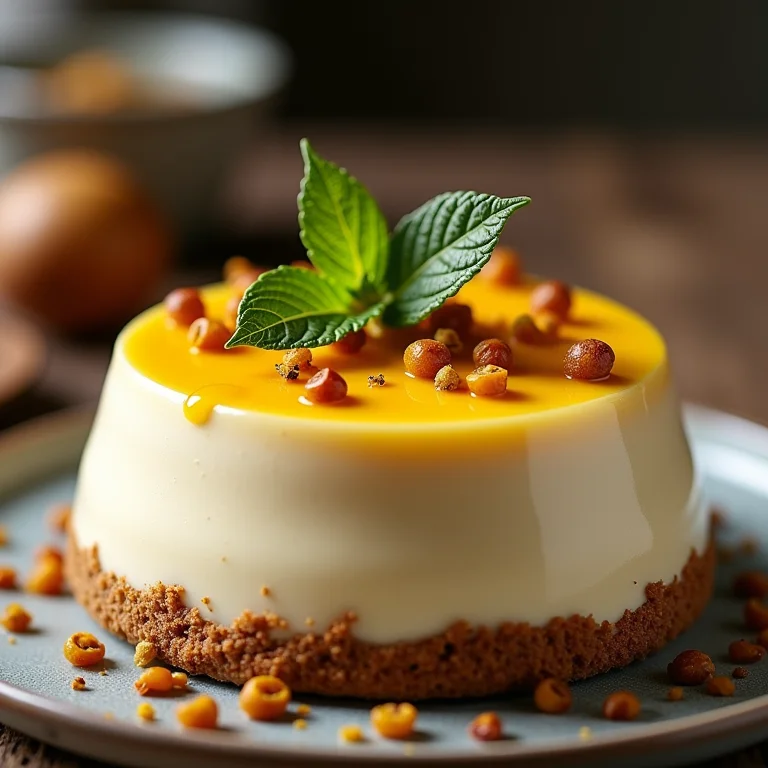 Decoração criativa para servir mousse de maracujá.