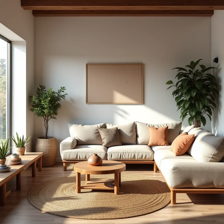 Decoração de sala com cerâmica rústica