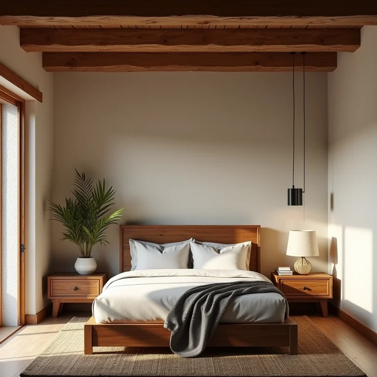 Detalhes em madeira rústica, a alma de um quarto com estilo campestre.
