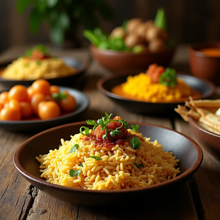 Diversas receitas com pequi, como arroz com pequi e licor de pequi.