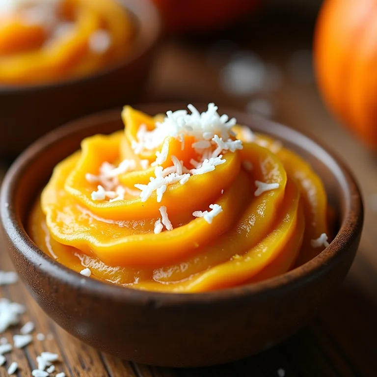 Doce de abóbora cremoso com coco ralado