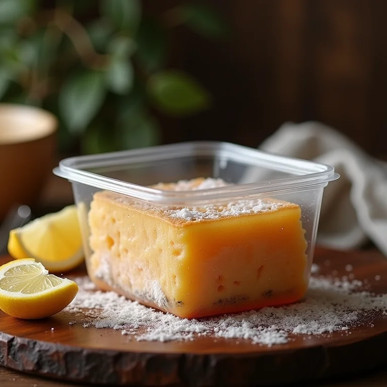 Doce de abóbora sendo congelado em pote apropriado.