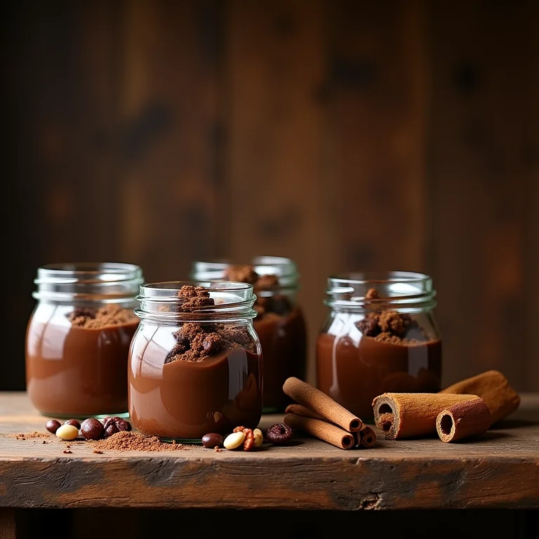 Doce de leite com chocolate com café, nozes e canela.