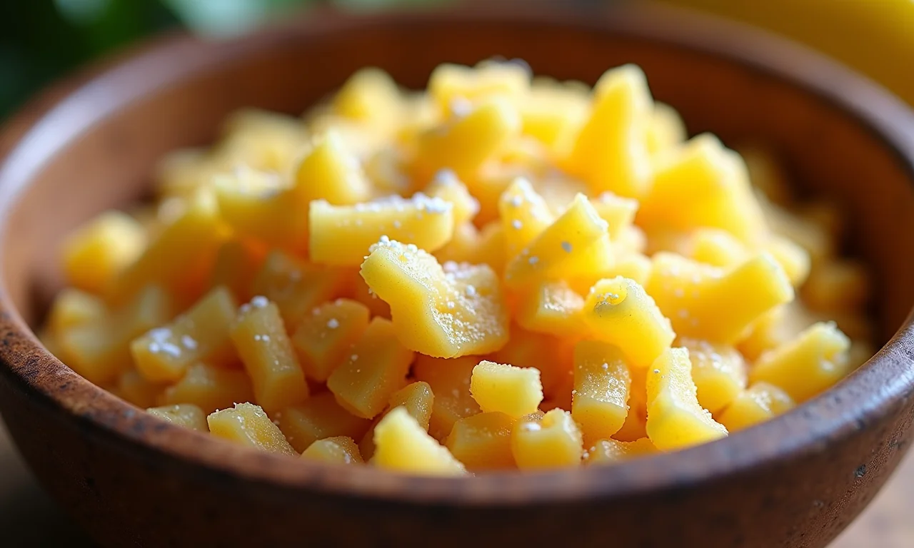 Farofa de cuscuz com farinha de mandioca.