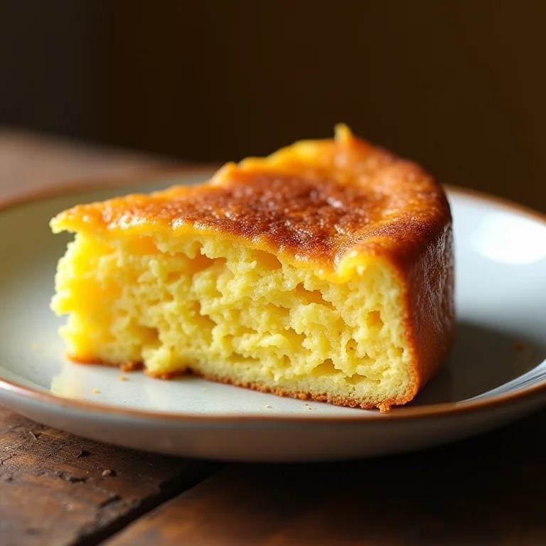 Fatia de bolo de milho cremoso