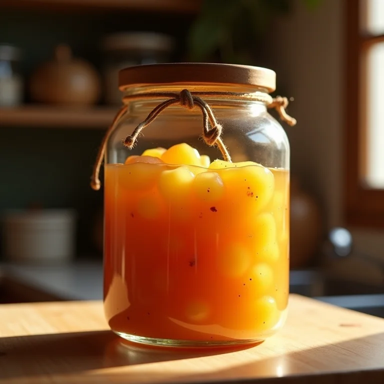 Feijão tropeiro conservado em pote de vidro.