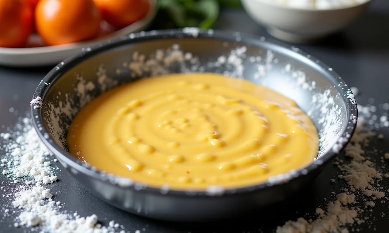 Forma untada para evitar que o bolo de milho grude.