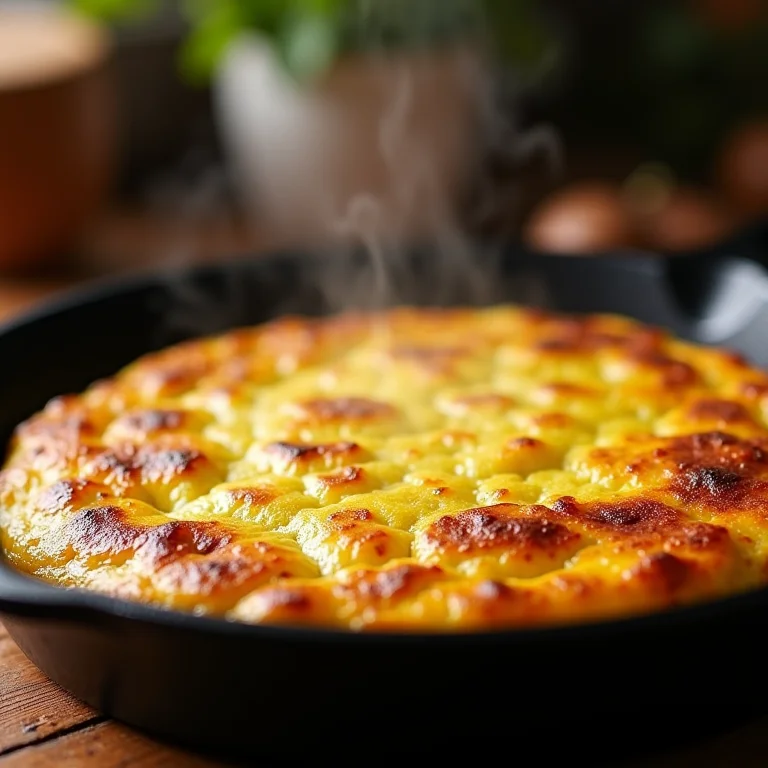 Frittata assada e dourada