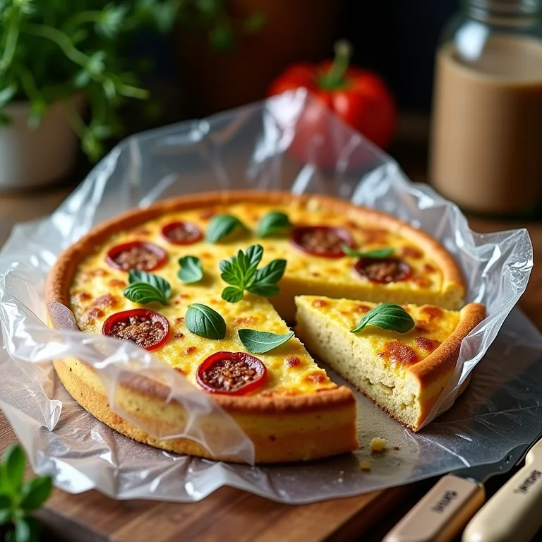 Frittata sendo congelada