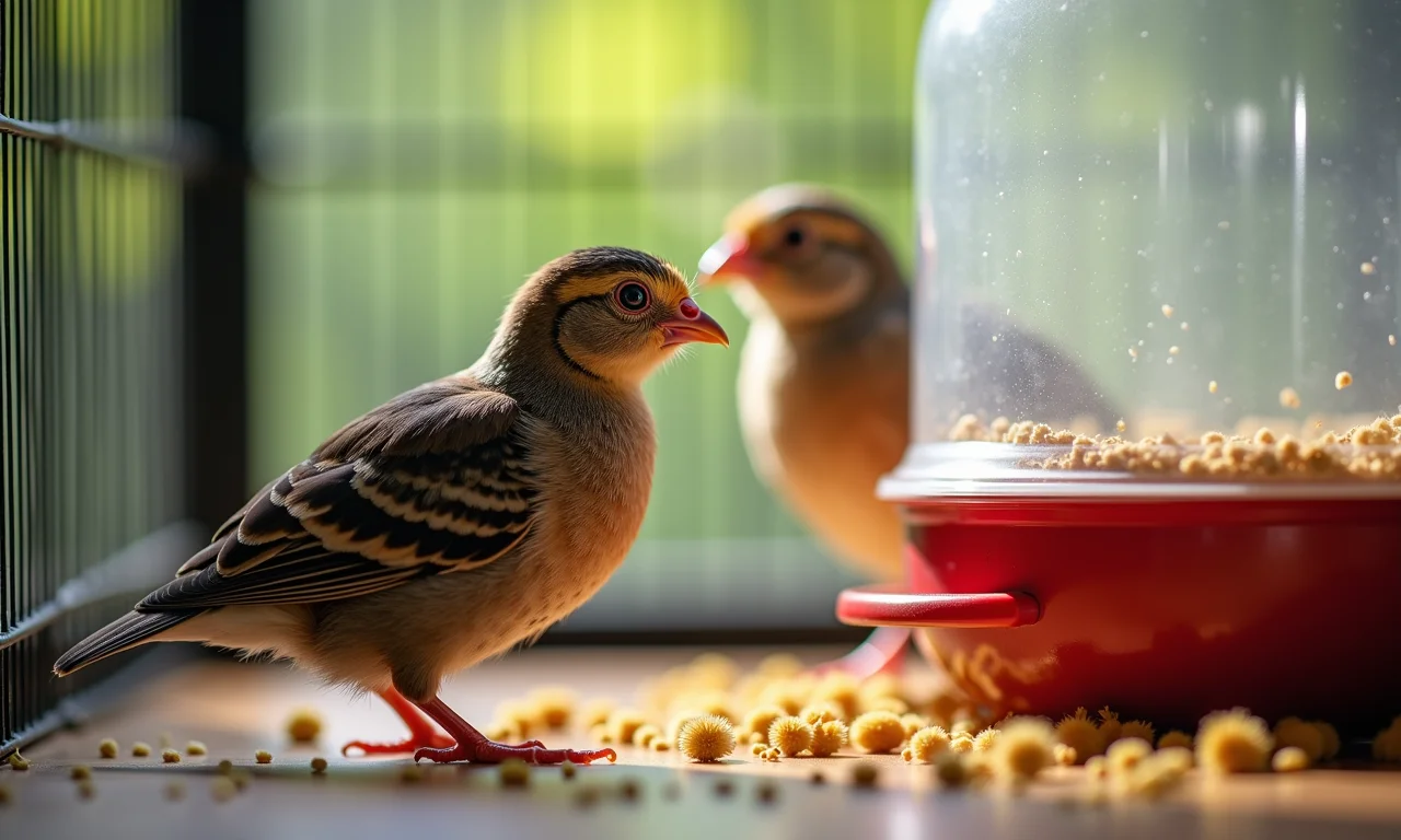 Gaiola com comedouro e bebedouro automáticos: economia de tempo.