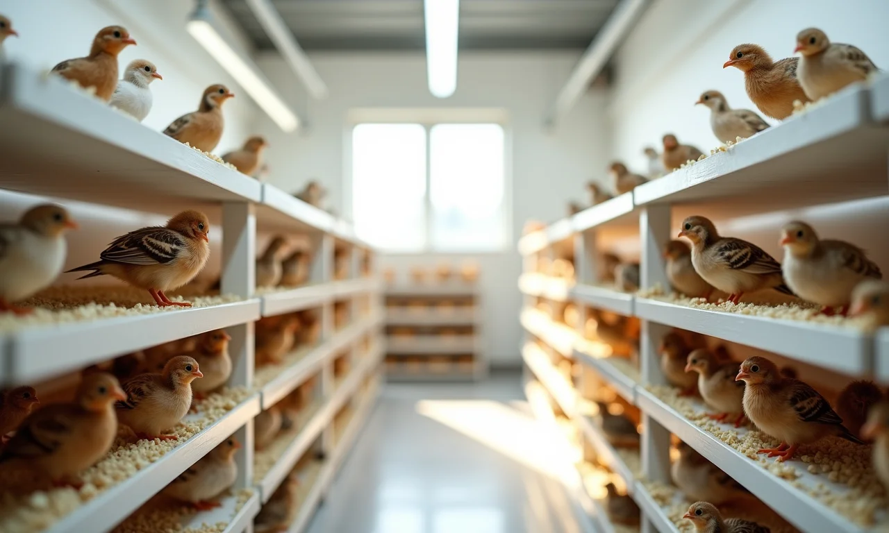 Gaiolas elevadas para codornas: praticidade e higiene.