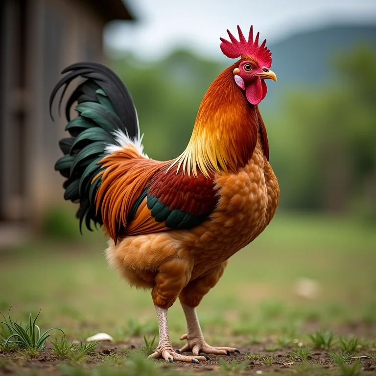 Galinha Brahma gigante e imponente.