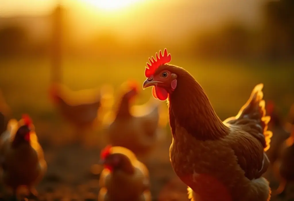 Galinha saudável em ambiente rural brasileiro