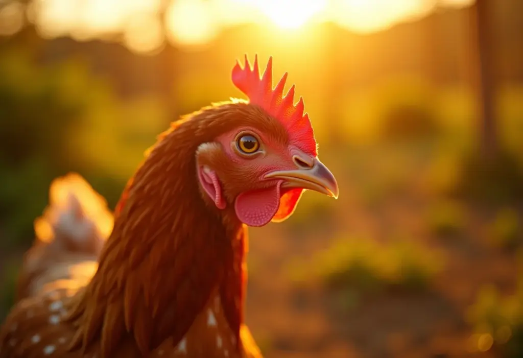 Galinha saudável em ambiente rural brasileiro