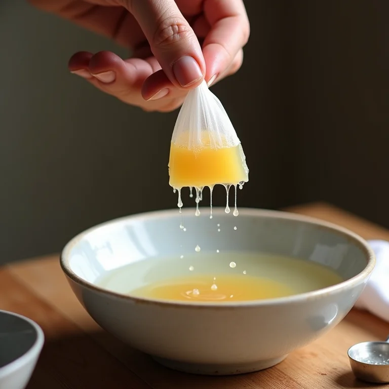 Gelatina incolor sendo hidratada