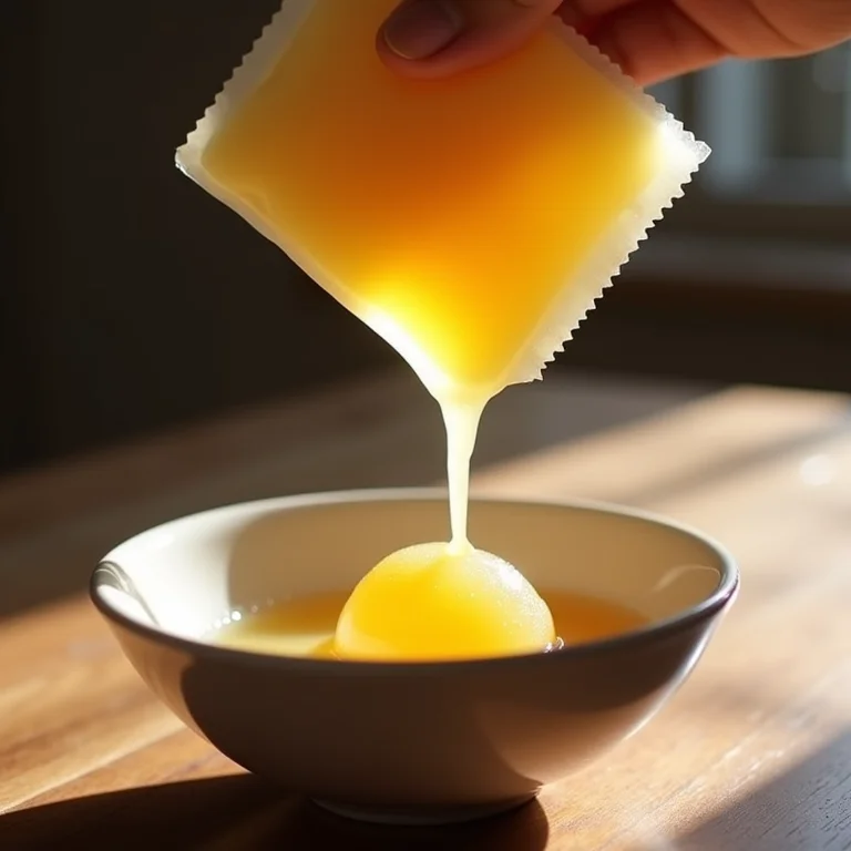 Gelatina sem sabor sendo hidratada para o mousse.