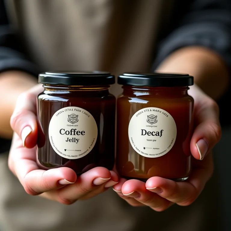 Geleia de café com e sem cafeína.