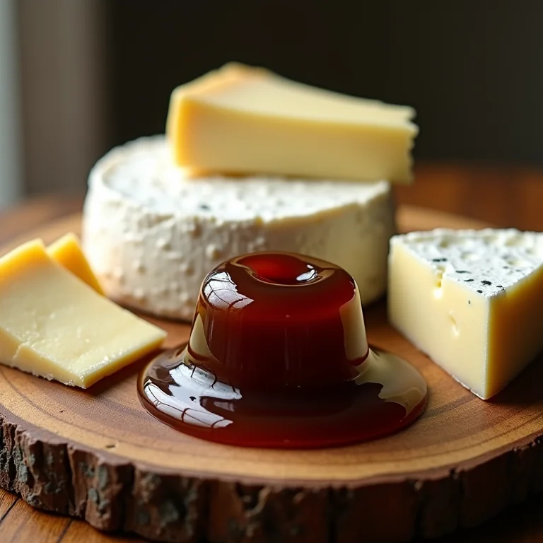 Geleia de café com queijos cremosos.
