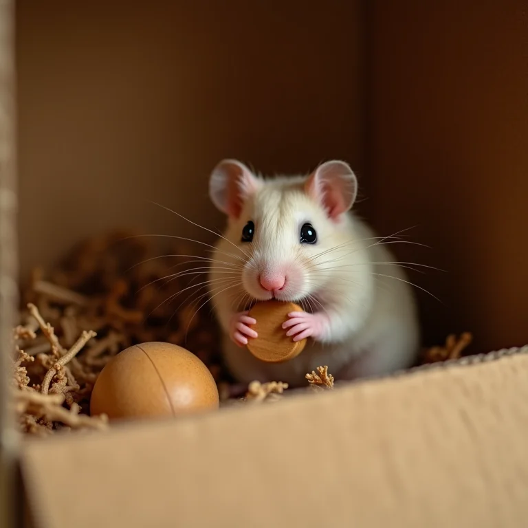 Hamster brincando com brinquedos