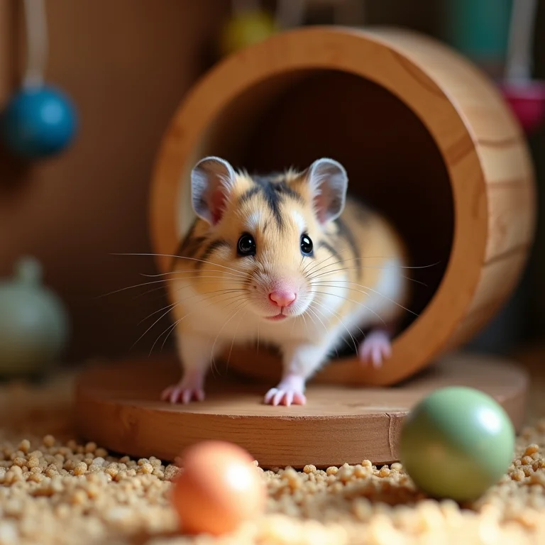 Hamster se exercitando na rodinha