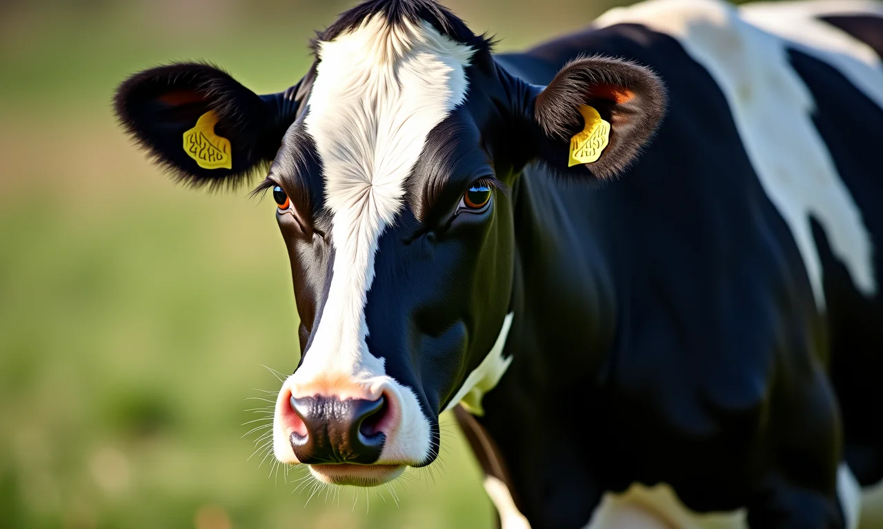 Identificação de vaca holandesa pura.