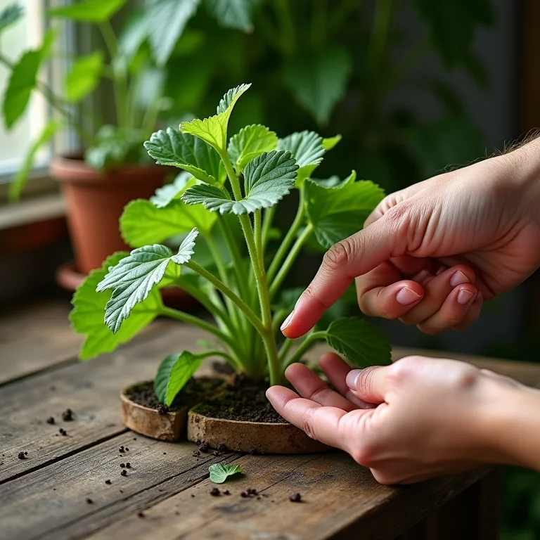 Identificando os brotos laterais em uma hortaliça.
