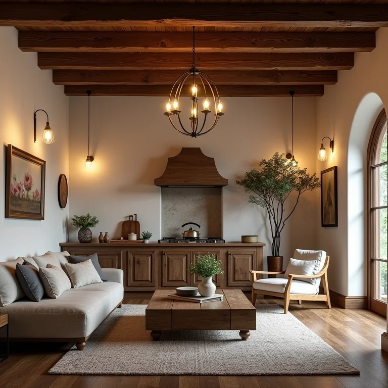Iluminação rústica colonial em diferentes cômodos