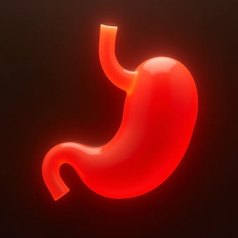 Ilustração de estômago com suco de tomate ao lado, enfatizando acidez