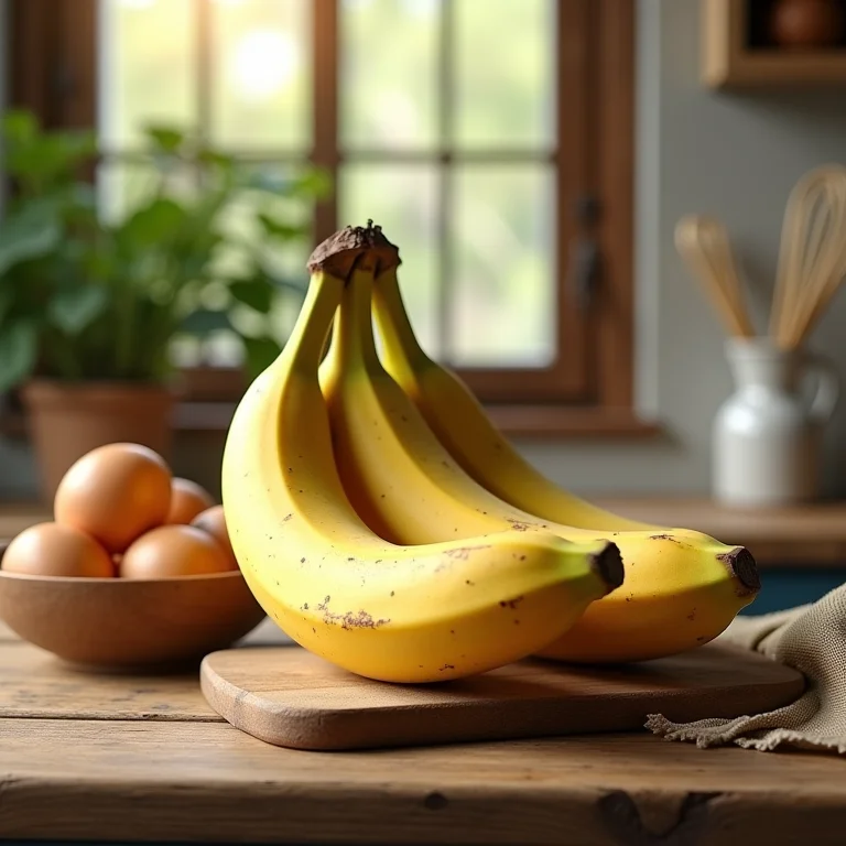 Ingredientes básicos para panqueca de banana: bananas e ovos
