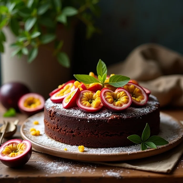 Ingredientes do bolo de maracujá com chocolate dispostos na mesa