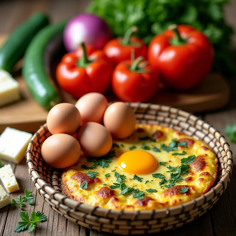 Ingredientes frescos para frittata