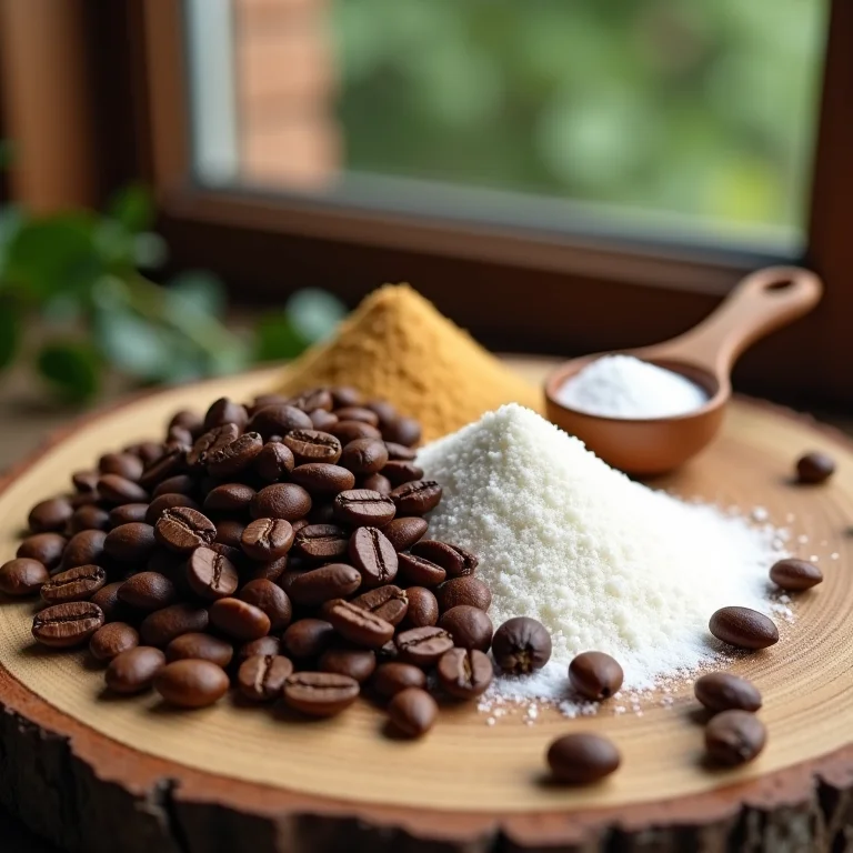 Ingredientes para fazer geleia de café caseira.