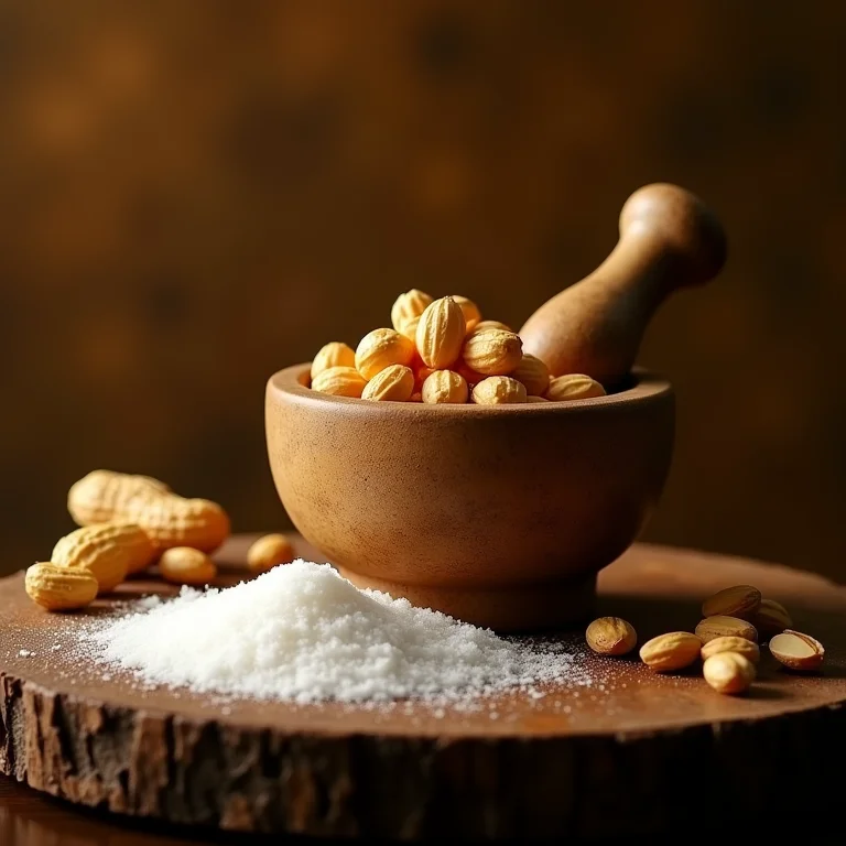 Ingredientes para fazer paçoca caseira.