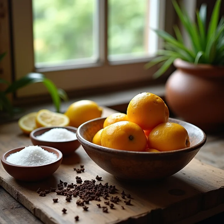 Ingredientes para o doce de mangaba: mangabas, açúcar, limão e cravo
