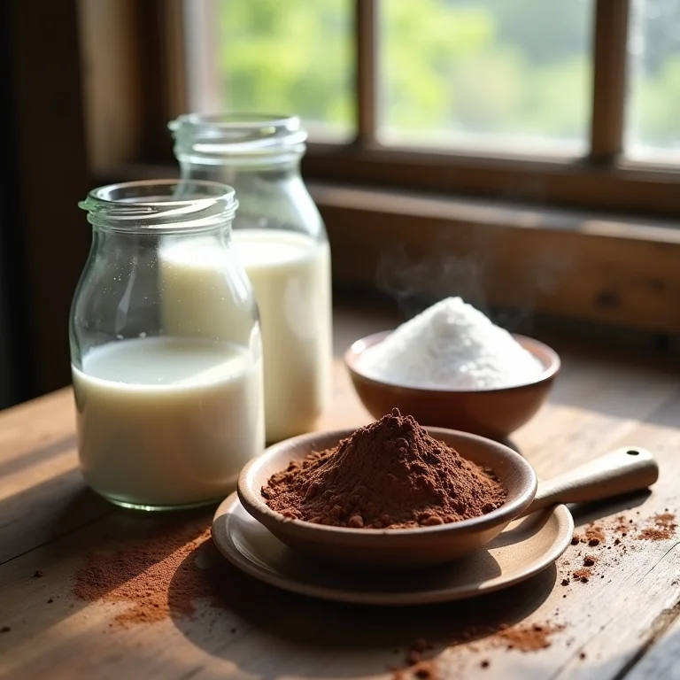 Ingredientes simples para doce de leite com chocolate