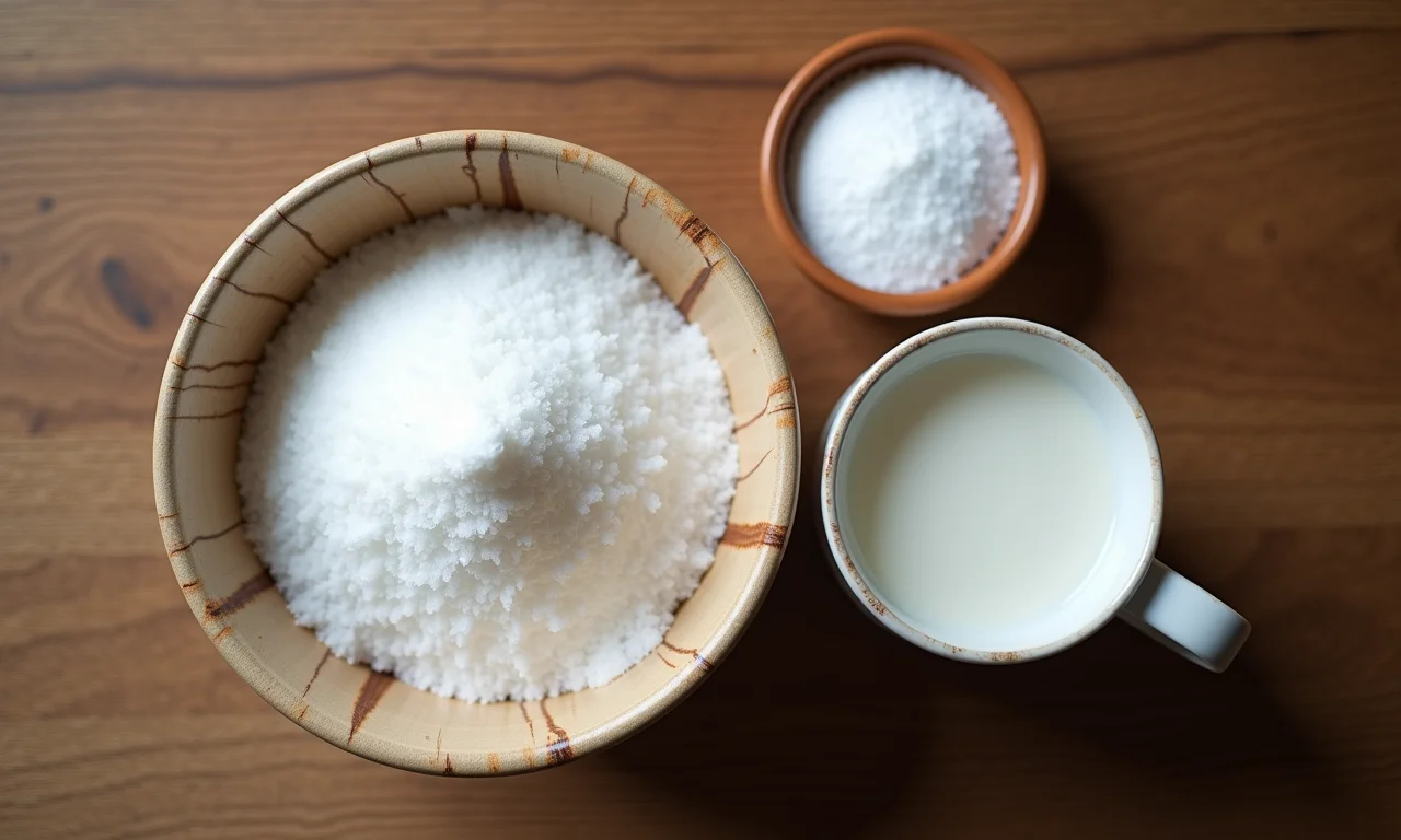 Ingredientes simples para uma cocada deliciosa.