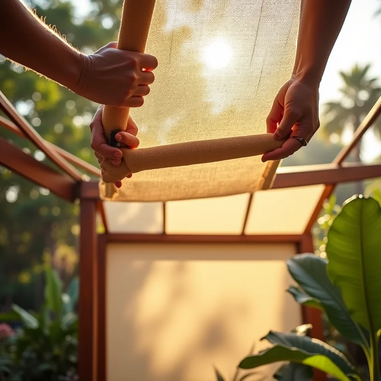 Instalando tela de sombreamento.