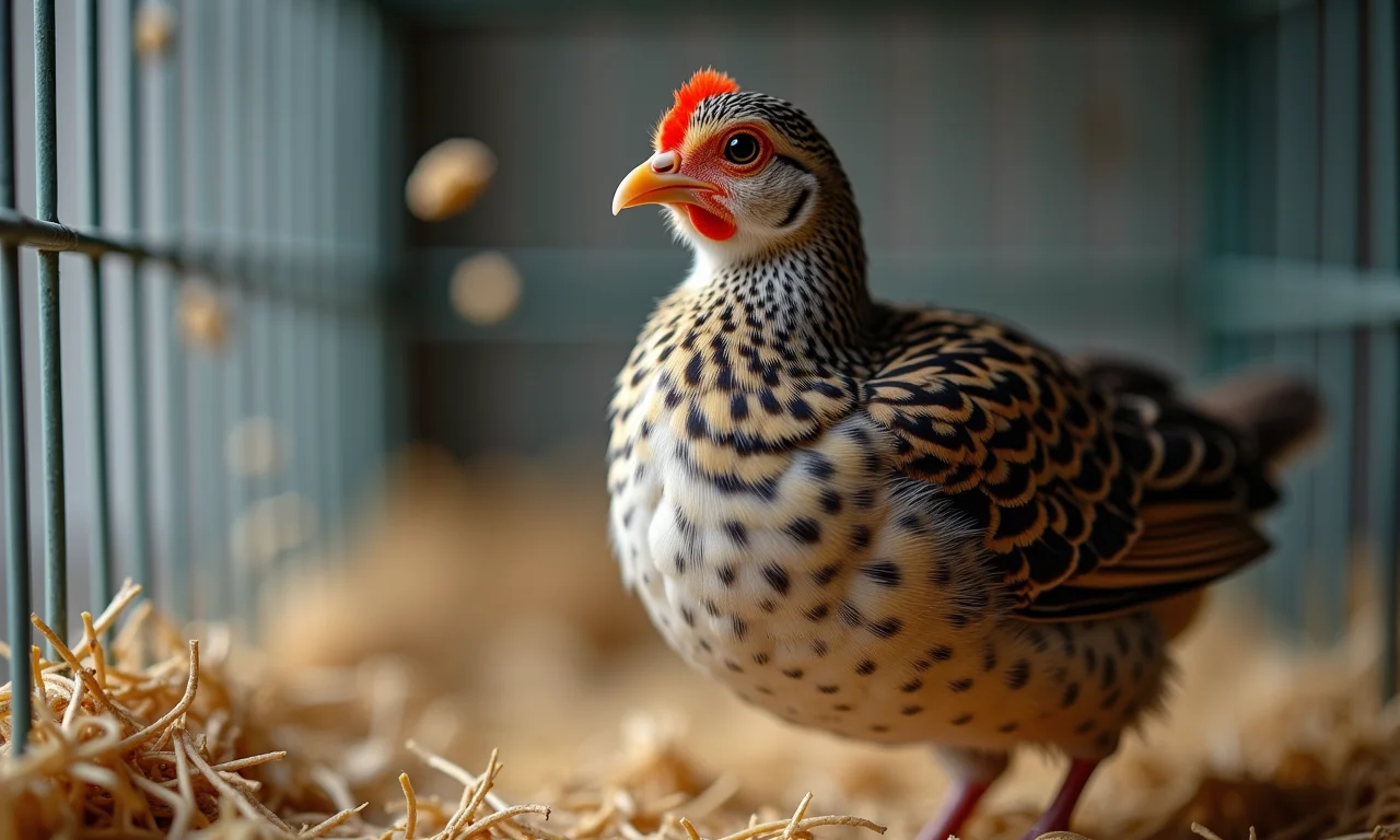 Isolamento de codorna doente para evitar propagação.