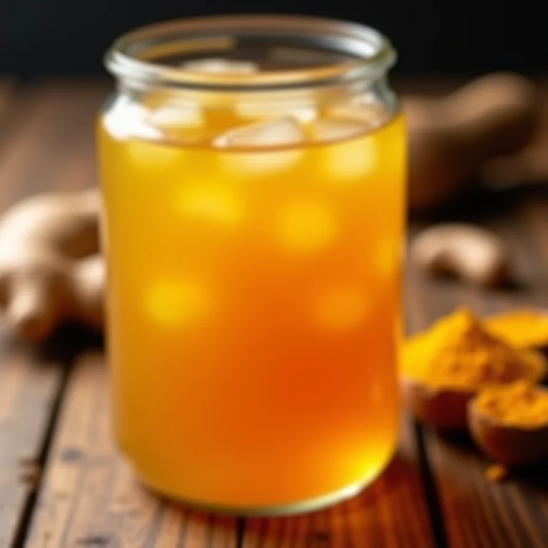 Kombucha com cúrcuma e gengibre para reduzir a inflamação.