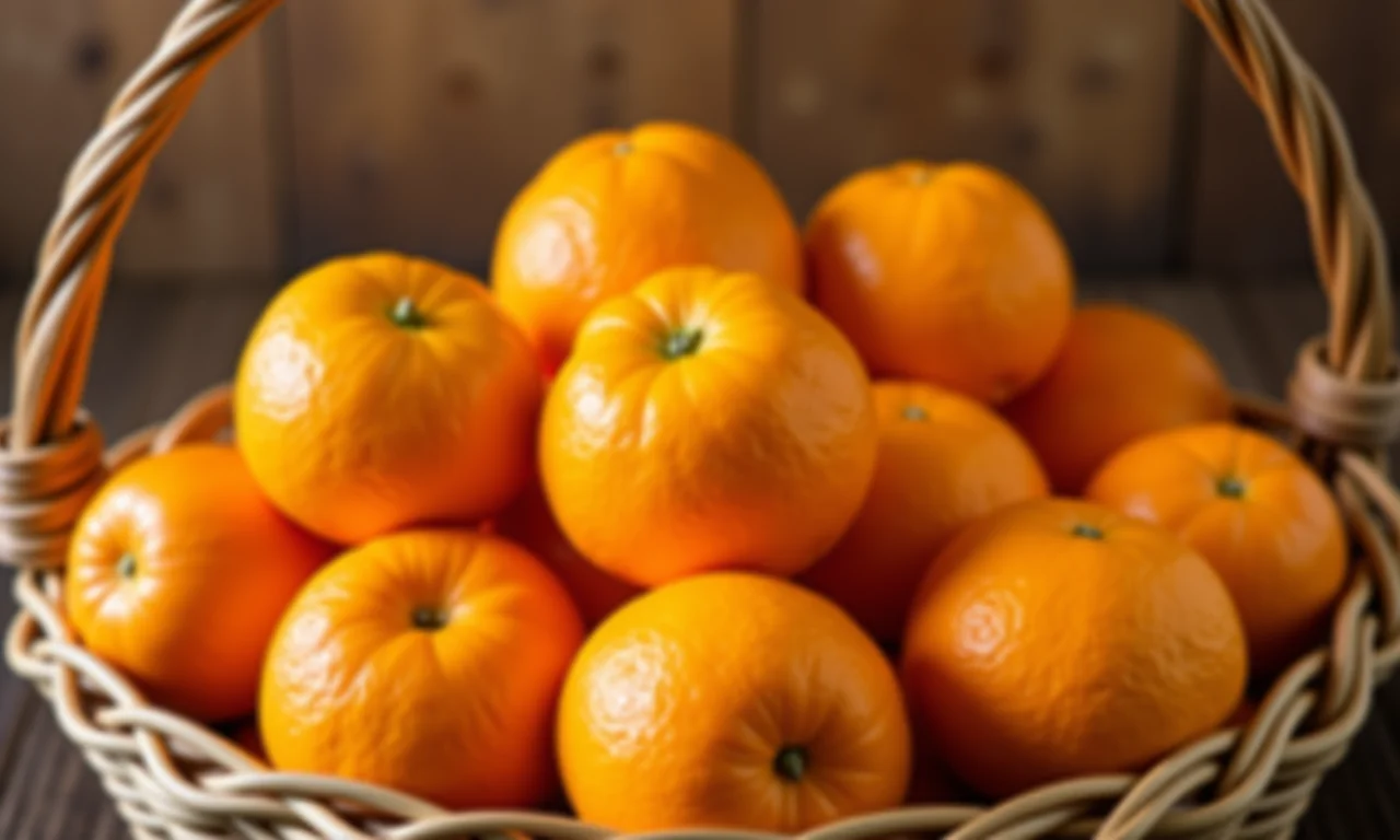 Laranjas umbigo frescas em cesta de vime.