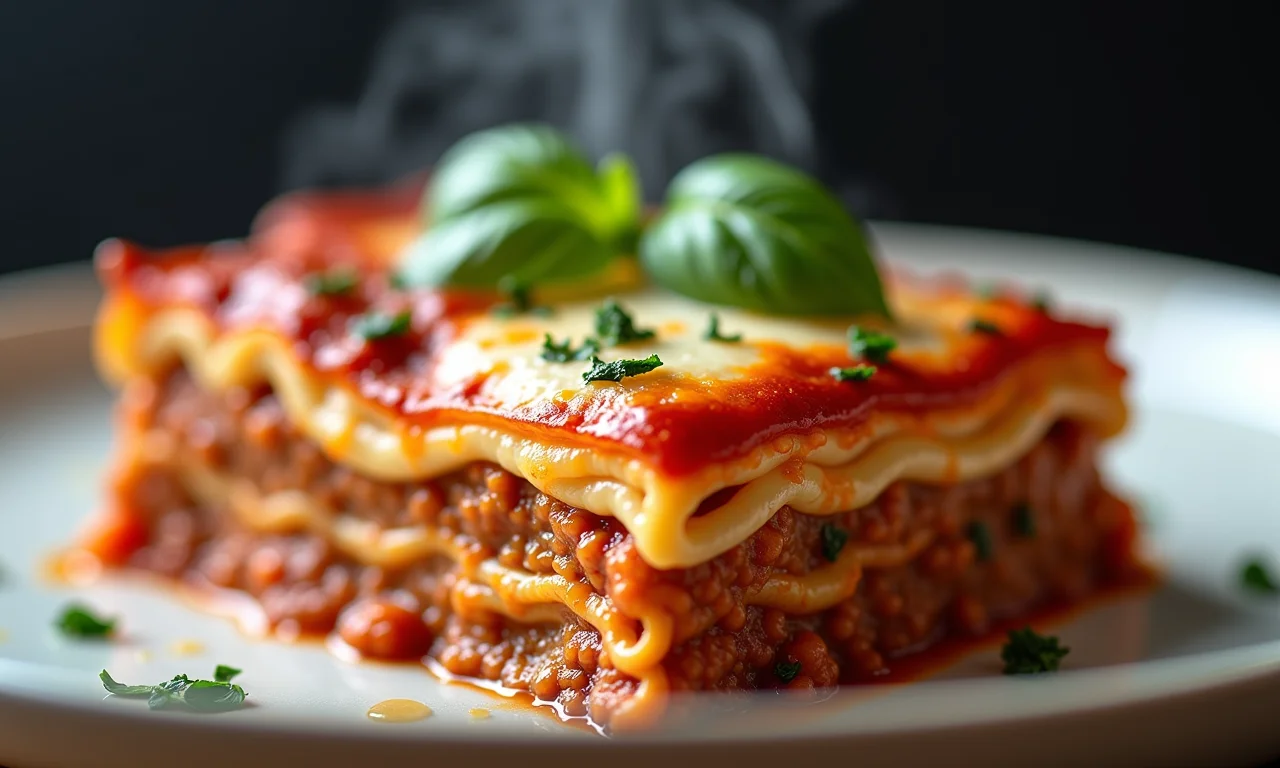 Lasanha ao pesto suculenta e saborosa.