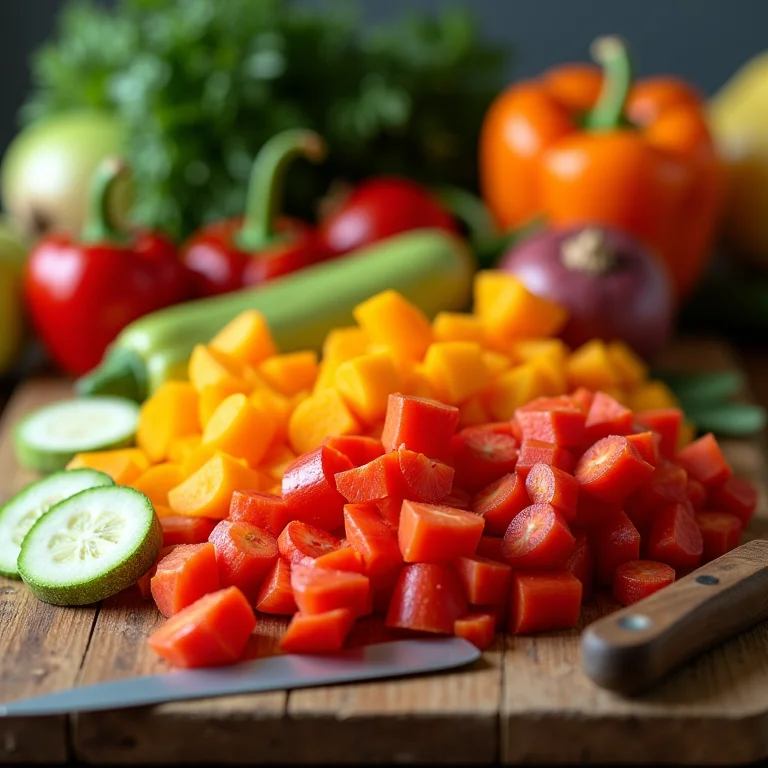 Legumes frescos para feijão tropeiro vegetariano