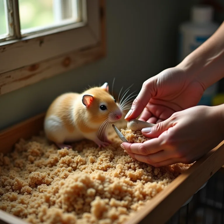 Limpeza da gaiola do hamster