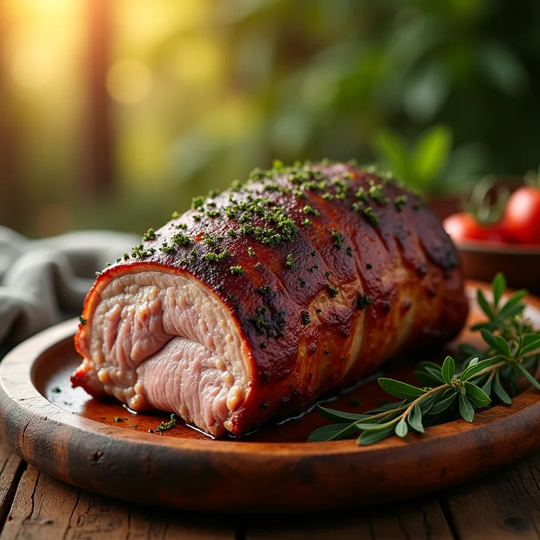 Lombo de porco assado com ervas finas